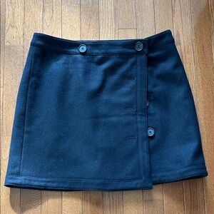 Ann Taylor Factory Black Mini Skirt with Buttons